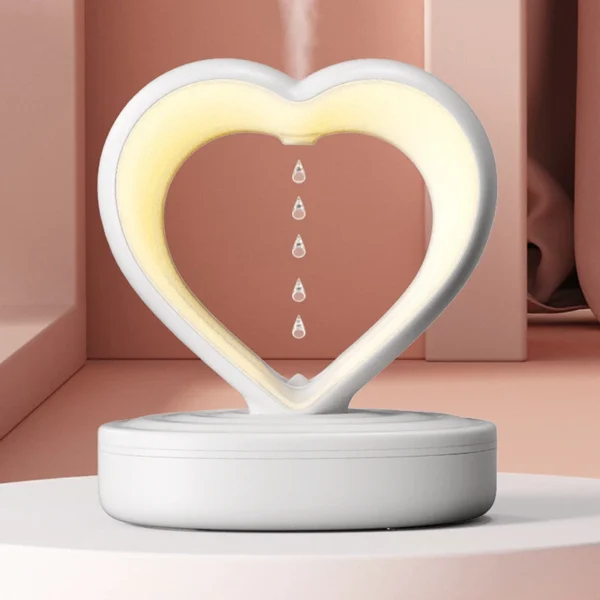 Anti-Gravity Humidifier with Dual Color Ambient Lights 800ml Water Tank USB Rechargeable Humidifiers Perfect Gift for Loved Ones & Friends - White