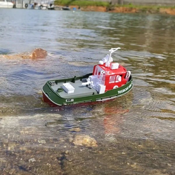 TY XIN 686 2.4G 1/72 Rc Boat Powerful Dual Motor Wireless Electric Remote Control Tugboat Model Toys for Boys Gift - Green - Image 3