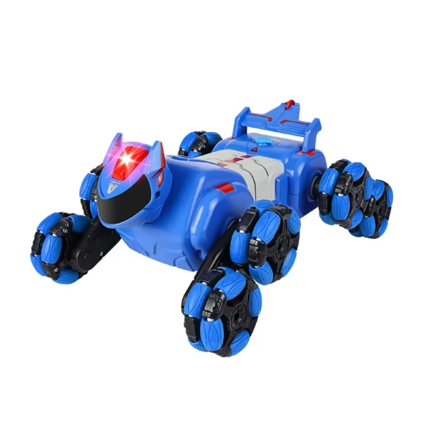 JC015 4WD RC Car Robot Dog Music Light Stunt Remote Control Car off-Road Control Boys Toys for Children Gifts - Blue Single Control - Image 2