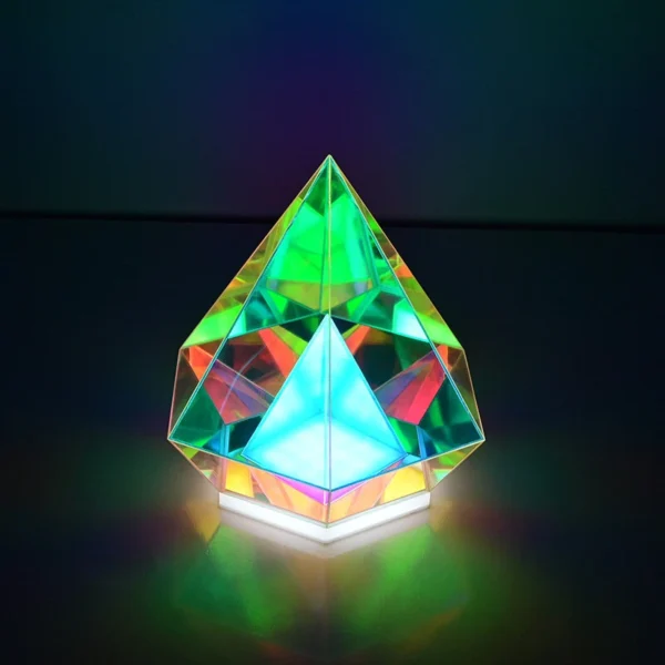 LED Pyramid Diamond Bedroom Decor RGB Night Light USB Color Dimming Atmosphere Lamp Remote Control Home Bedroom Decoration Birthday Gift Decorative Lamp - Image 3