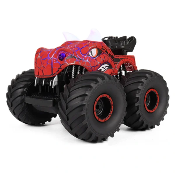 2.4G Dinosaur Spray Stunt Cars With Music Cool Lighting Simulation RC Off-road Car Remote Control Toy for Children Gift - Red - Image 3