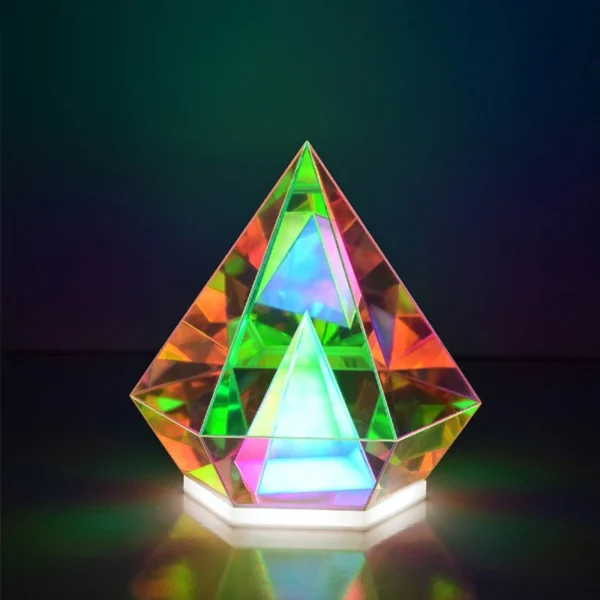 LED Pyramid Diamond Bedroom Decor RGB Night Light USB Color Dimming Atmosphere Lamp Remote Control Home Bedroom Decoration Birthday Gift Decorative Lamp - Image 2