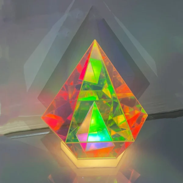 LED Pyramid Diamond Bedroom Decor RGB Night Light USB Color Dimming Atmosphere Lamp Remote Control Home Bedroom Decoration Birthday Gift Decorative Lamp