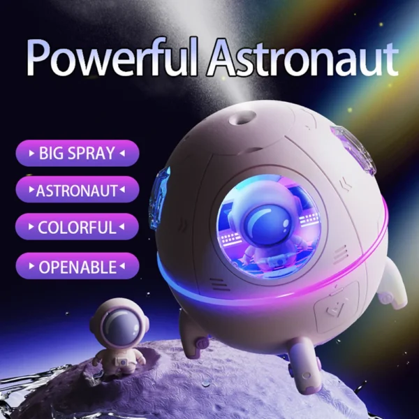 LED Astronaut Air Humidifier 220ml With Night Light 1200mAh Battery Rechargeable Home Aroma oil Diffuser Gift for Kids - Image 3