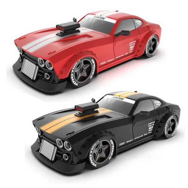 KAMTOM KM3299 RTR 1/32 2.4G 4WD Drift RC Car ESP Gyro Mini Race LED Light High Speed Racing On-Road Electric Remote Radio Control Vehicles Model RTR Child Toys Boys Kids Gifts - Black