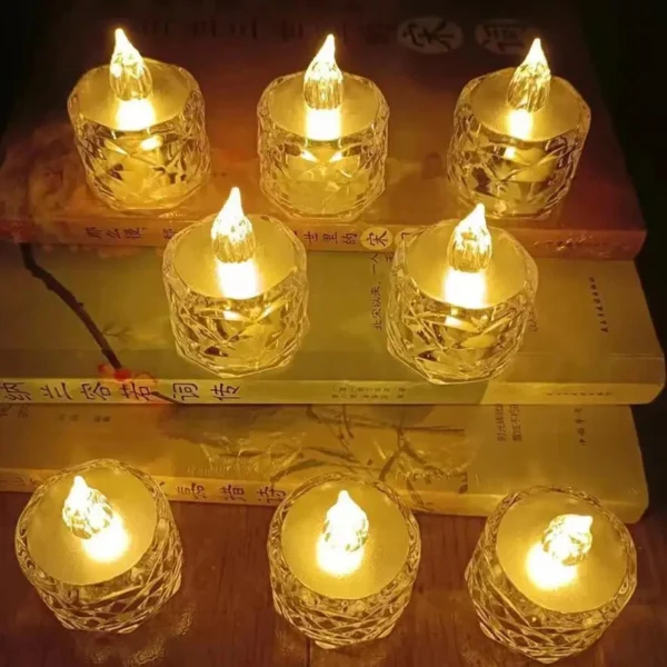 12pcs LED Tea Lights Realistic and Bright Flickering Holiday Gift Flameless Battery Operated Candles for Wedding Decoration - Image 2