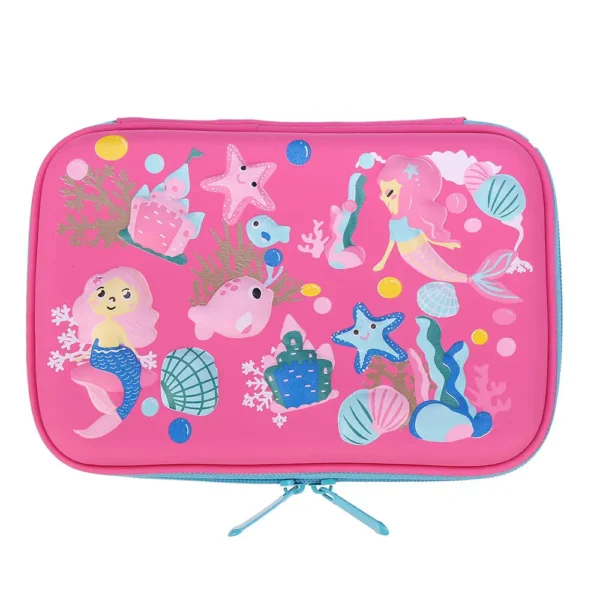 EVA Cartoon Pencil Case Pen Bag Large Mermaid Crocodile Dinosaur Pencil Box Kids School Students Stationary Gifts - Rose Red Mermaid