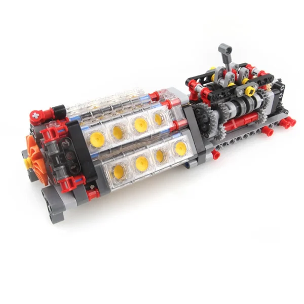 Mechanical Group V16 Cylinder Engine matched 6 Speed Gearbox MOC Building Bricks Parts Pack Blocks Model DIY Education Toys Gift